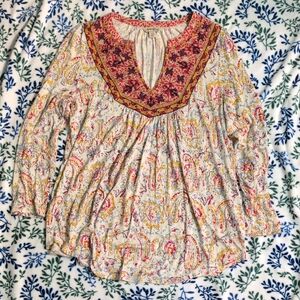 Lucky Brand Multicolor Paisley Tunic